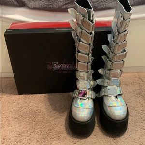 Demonia holographic boots